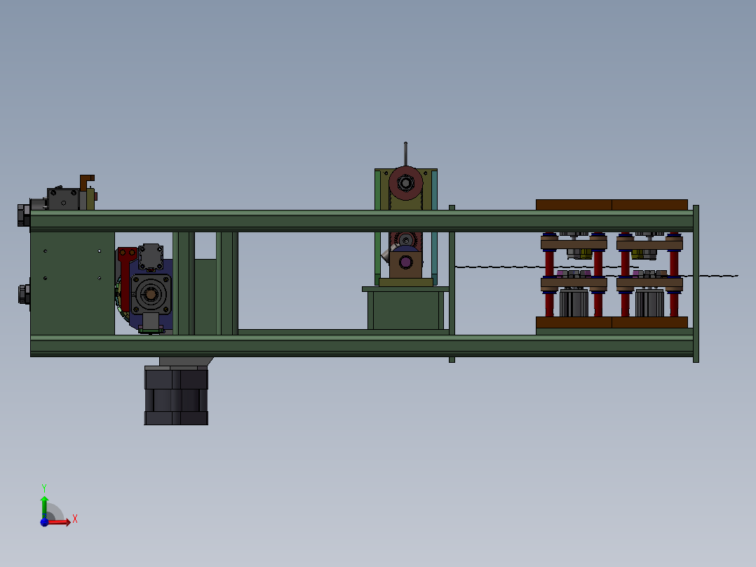 螺旋绕线机 3D图纸 机械设备设计素材3D模型文件资料前视图