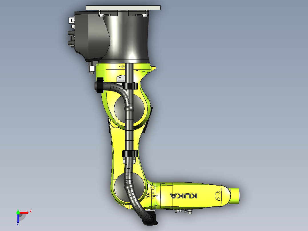5+KUKA -r700六轴机械手模型俯视图