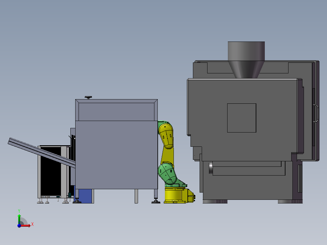 注塑产品自动装箱设备方案图前视图