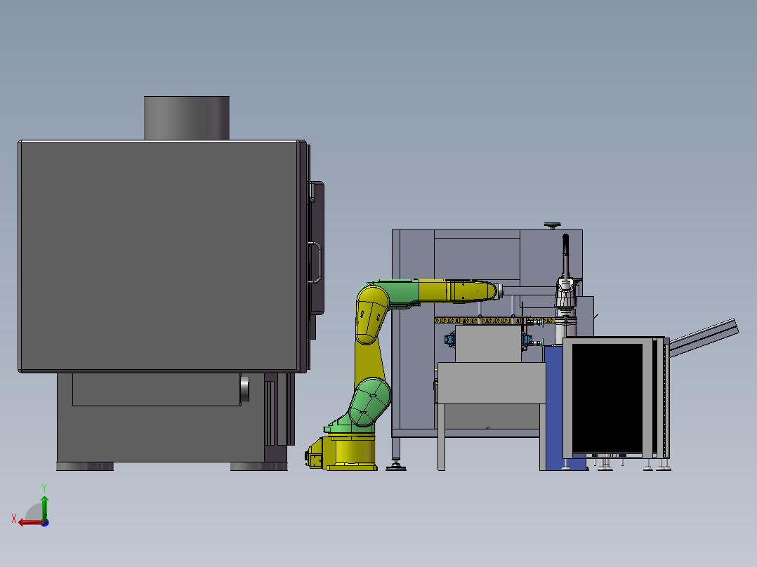 注塑产品自动装箱设备方案图后视图
