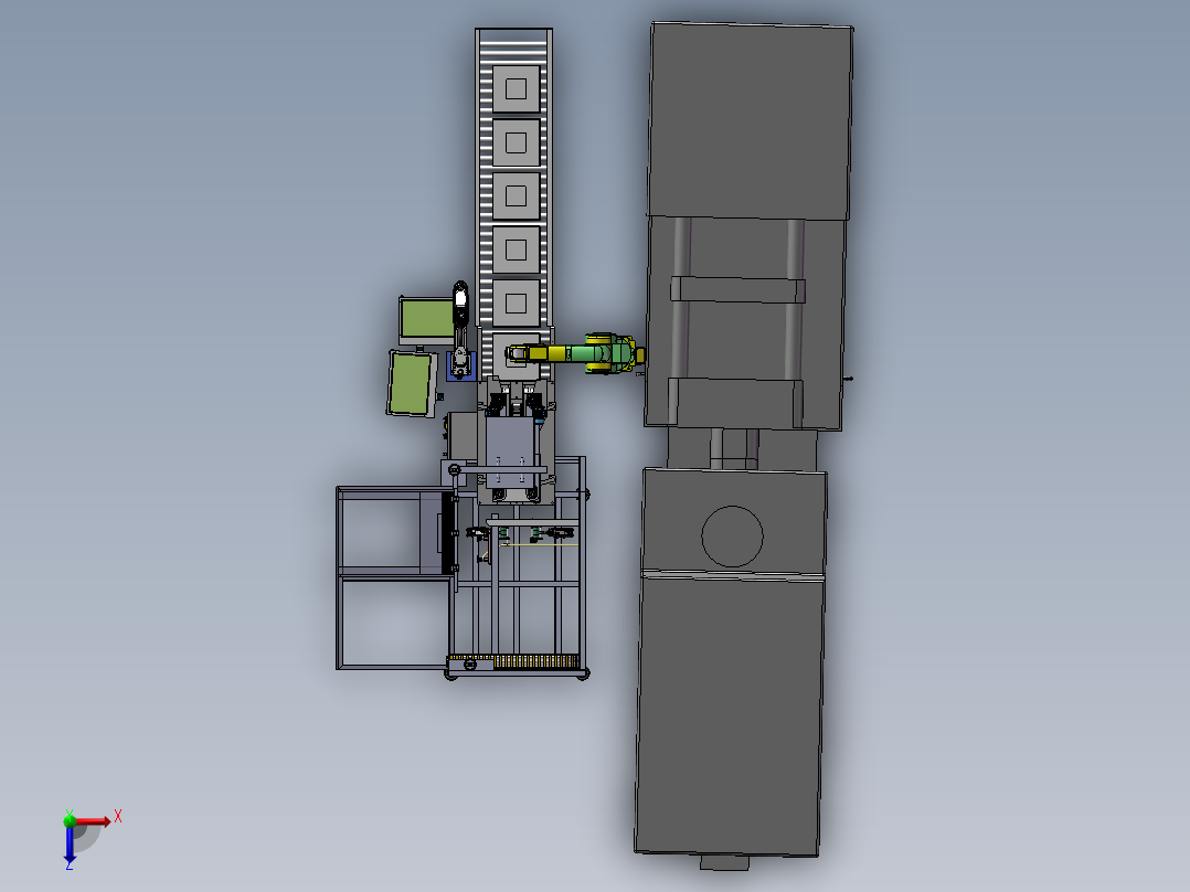 注塑产品自动装箱设备方案图俯视图