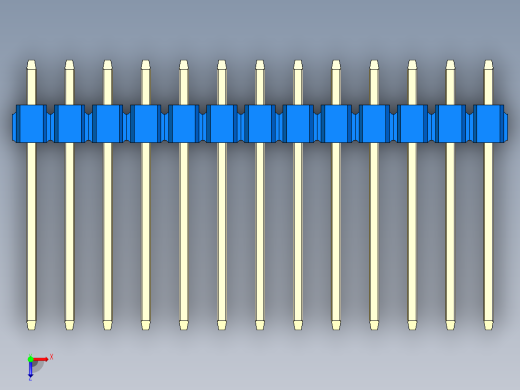 彩色公头100mil（2.54mm）系列-DS1021_blue_2x13p_100mil_Type5_rev1.0俯视缩略图