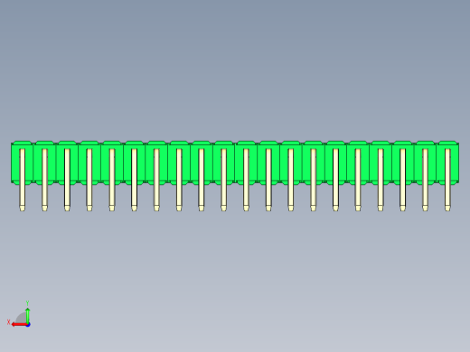 彩色公排针 100mil 2.54mm 系列-DS1022_green_2x20p_100mil_TypeD_rev1.0后视缩略图