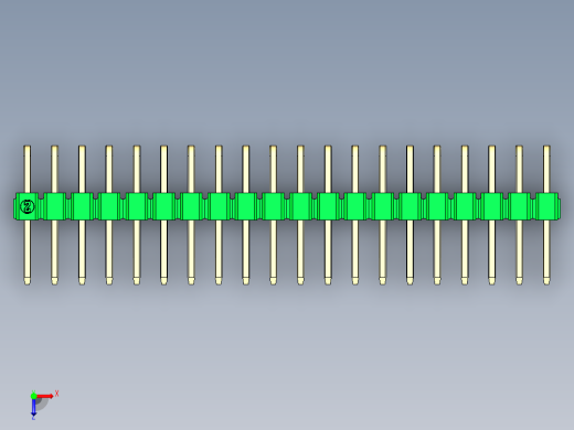 彩色公排针 100mil 2.54mm 系列-DS1022_green_2x20p_100mil_TypeD_rev1.0俯视缩略图