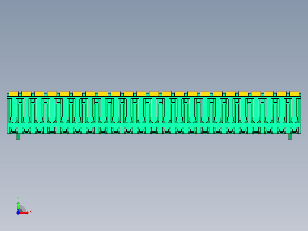 DEGSON 2EDG 系列 5.08mm 可插拔接线端子组-2EDGKDB-5.08-23P-14-00AH前视图