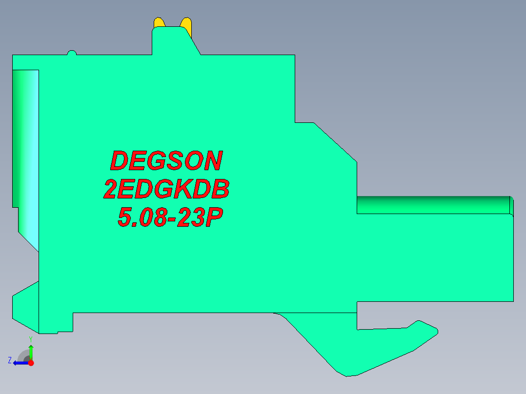 DEGSON 2EDG 系列 5.08mm 可插拔接线端子组-2EDGKDB-5.08-23P-14-00AH右视图