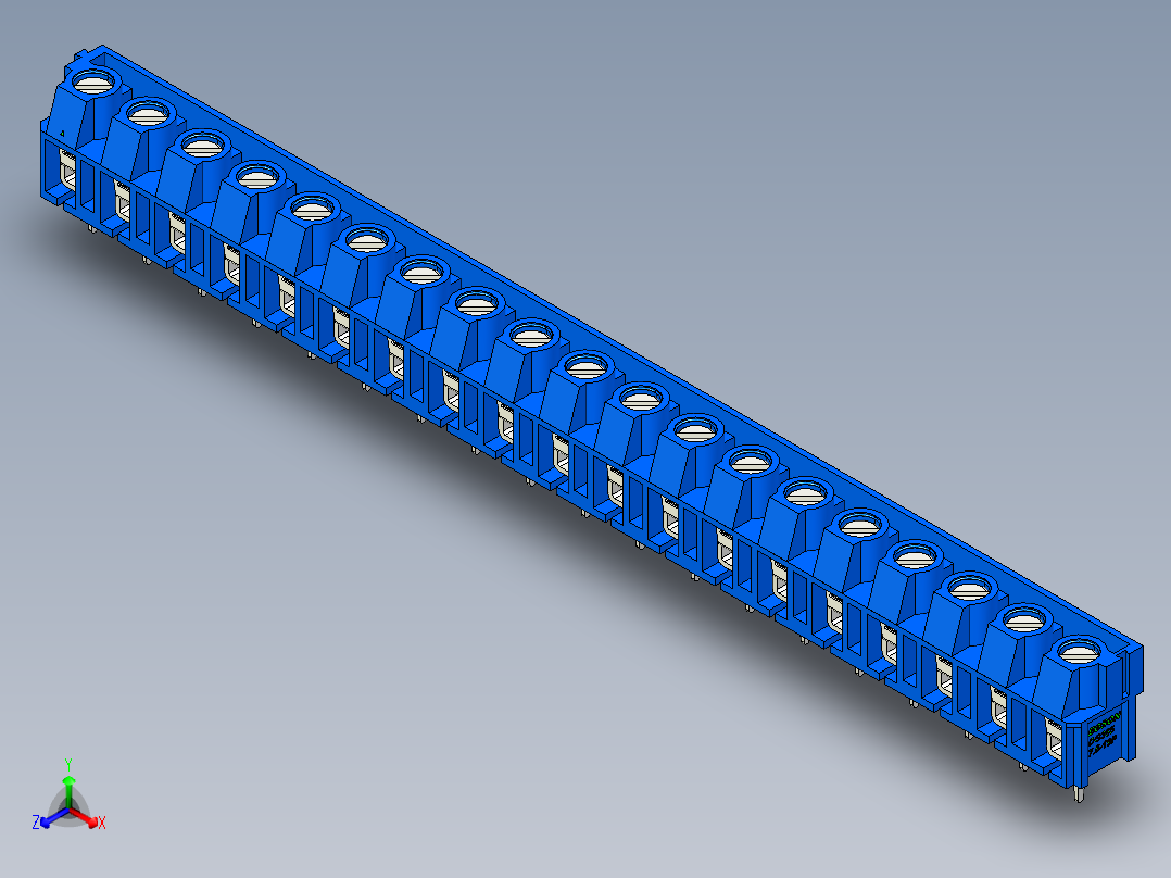 DEGSON DG365 系列 7.5mm 接线端子-DG365-7.5-19P-12-00AH正等轴测图
