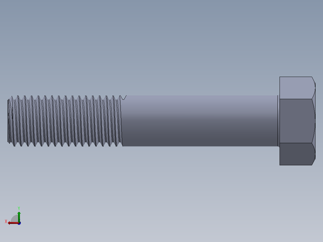UNC 六角螺栓-Hex Bolt 0.750-10 x 4.SLDPRT后视图