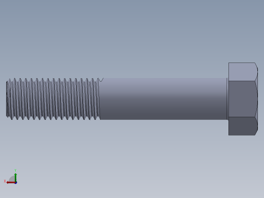 UNC 六角螺栓-Hex Bolt 0.750-10 x 4.SLDPRT后视缩略图