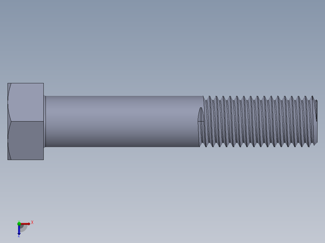 UNC 六角螺栓-Hex Bolt 0.750-10 x 4.SLDPRT俯视图