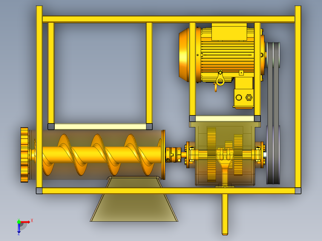 可变速绞肉机二维和三维俯视图