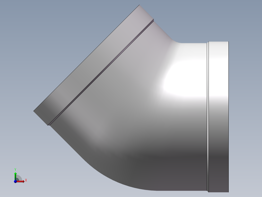 弯头-45°等径 DN80前视图