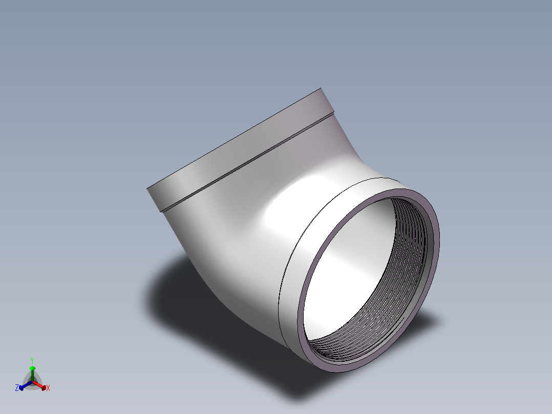 弯头-45°等径 DN80正等轴测图