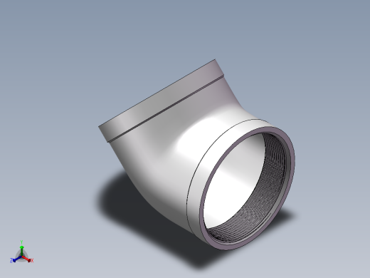 弯头-45°等径 DN80正等轴测缩略图
