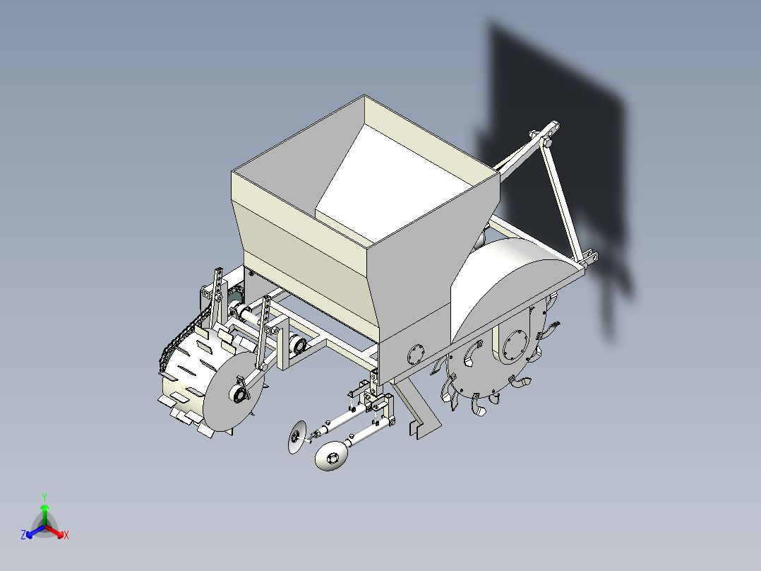 果园开沟施肥机的设计【三维SW】【9张CAD图纸+说明书】正等轴测图