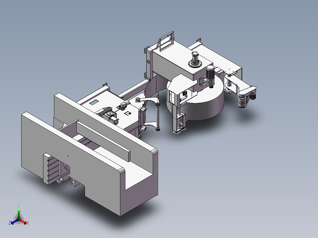 NC伺服三合一冲床钢带送料机正等轴测图