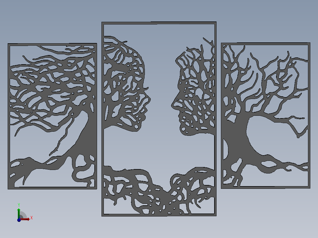 激光切割树情侣墙装饰