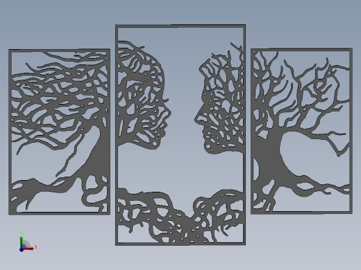 激光切割树情侣墙装饰