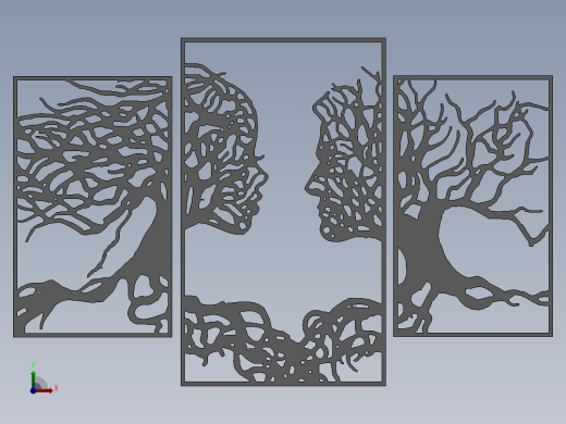 激光切割树情侣墙装饰前视缩略图