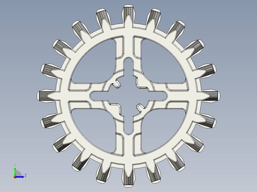 32269 Medium Stone Grey Technic Gear 20 Tooth Double Bevel.STEP左视图