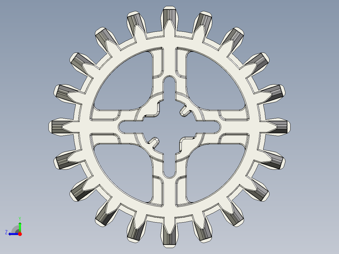 32269 Medium Stone Grey Technic Gear 20 Tooth Double Bevel.STEP右视图