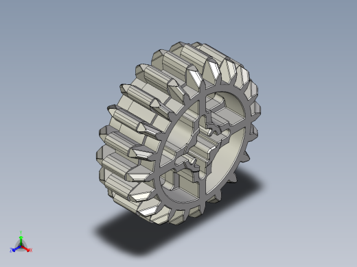 32269 Medium Stone Grey Technic Gear 20 Tooth Double Bevel.STEP正等轴测缩略图