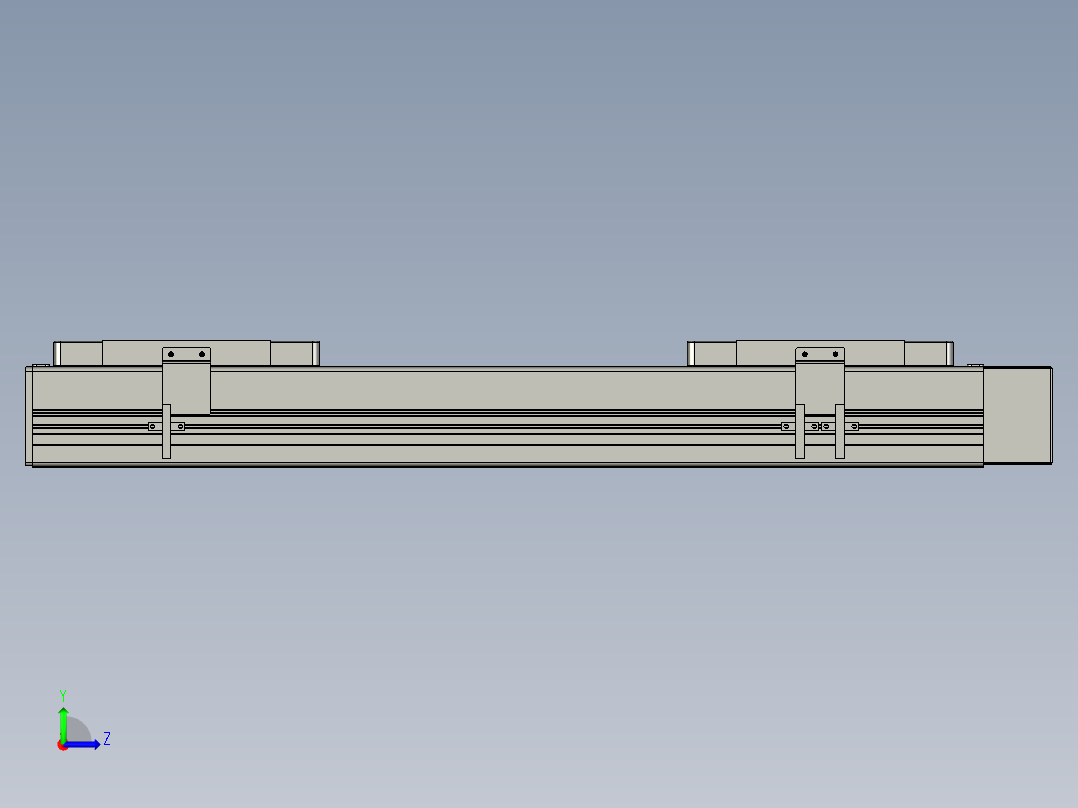 直线模组LHC14-S400-L设计图纸左视图