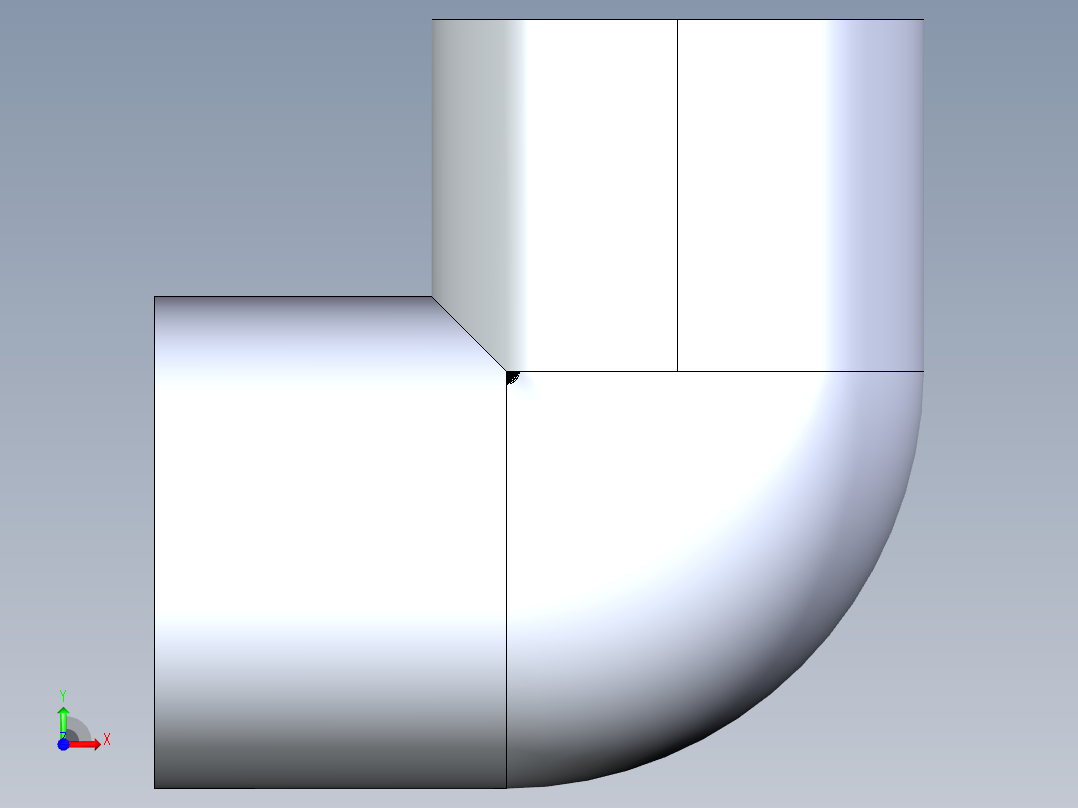 聚氯乙烯配件05-Sch80_90Elbow_SxS_806-010 _1in前视图