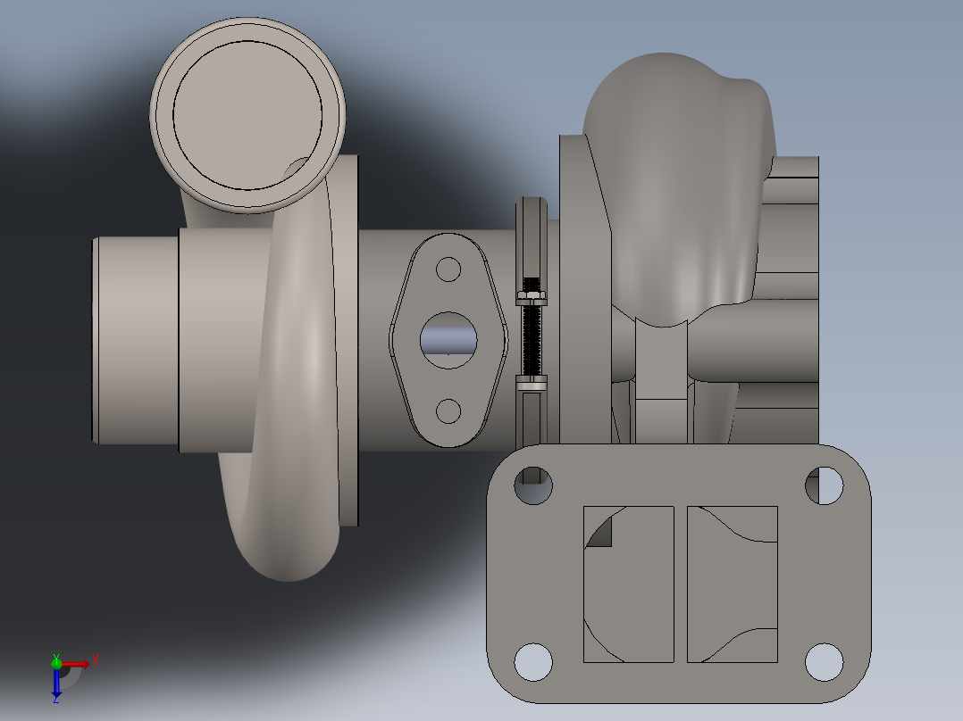 增压器(14)俯视图