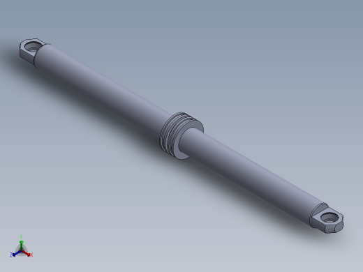 液压缸杆（直径=40毫米，长度=645毫米）正等轴测缩略图