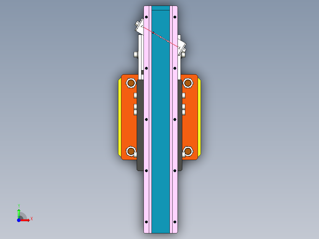 振动盘直振 平震机构3D前视图