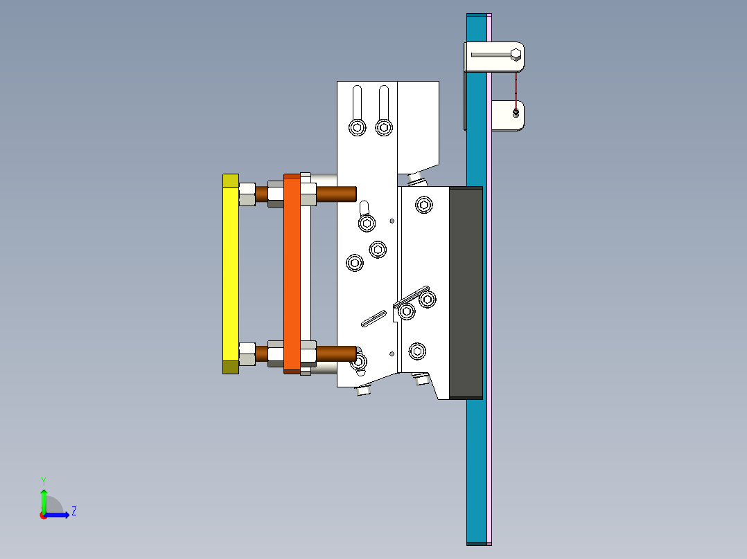 振动盘直振 平震机构3D左视图