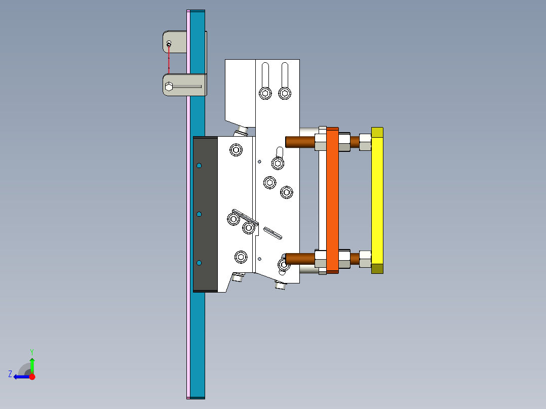 振动盘直振 平震机构3D右视图