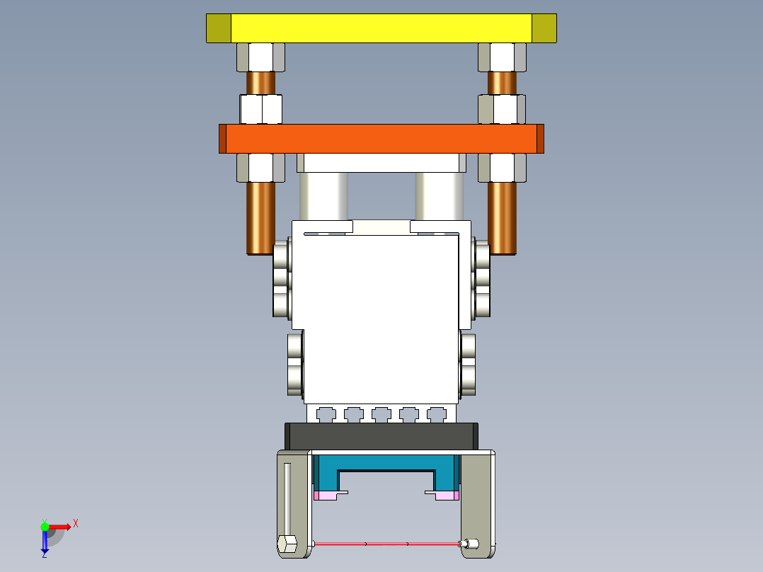 振动盘直振 平震机构3D俯视图