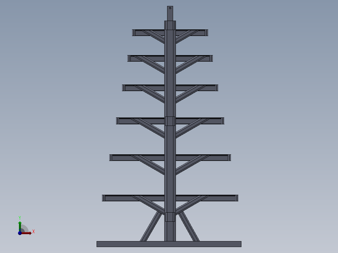 货架、多层悬臂货架前视图