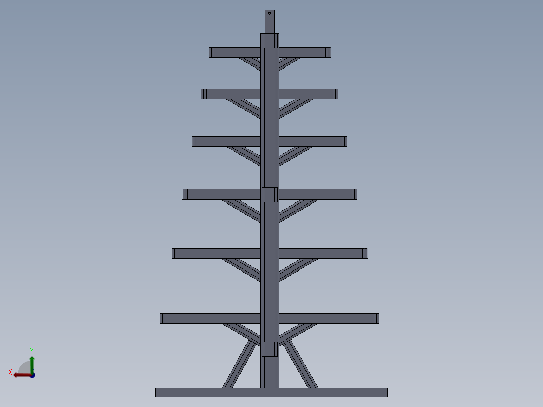 货架、多层悬臂货架后视图