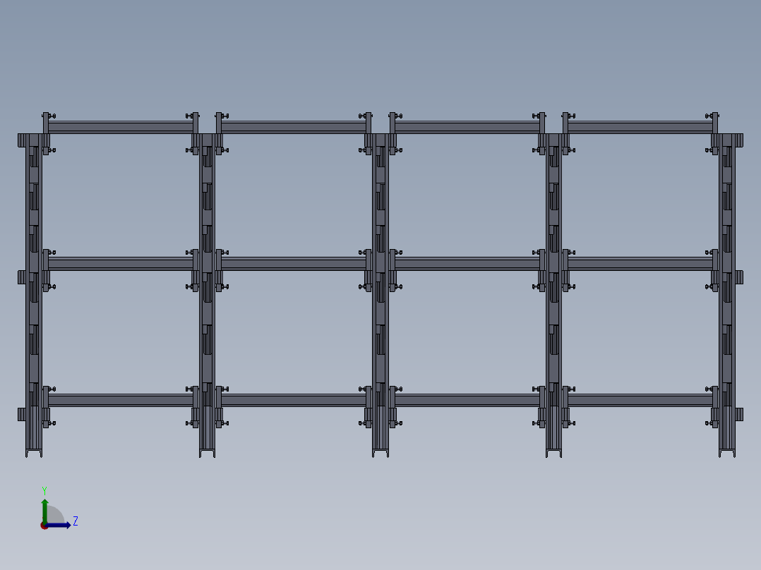 货架、多层悬臂货架左视图