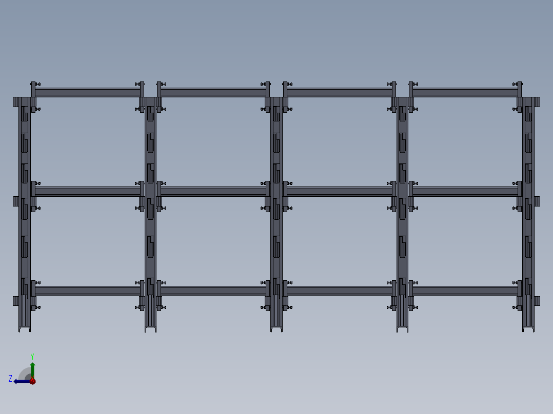 货架、多层悬臂货架右视图