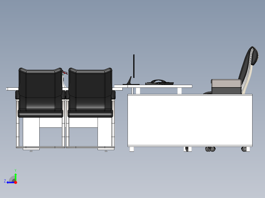 电脑桌(64)右视图
