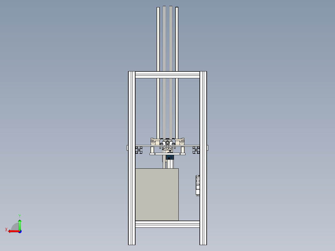 叠料机（制罐行业）3D模型后视图