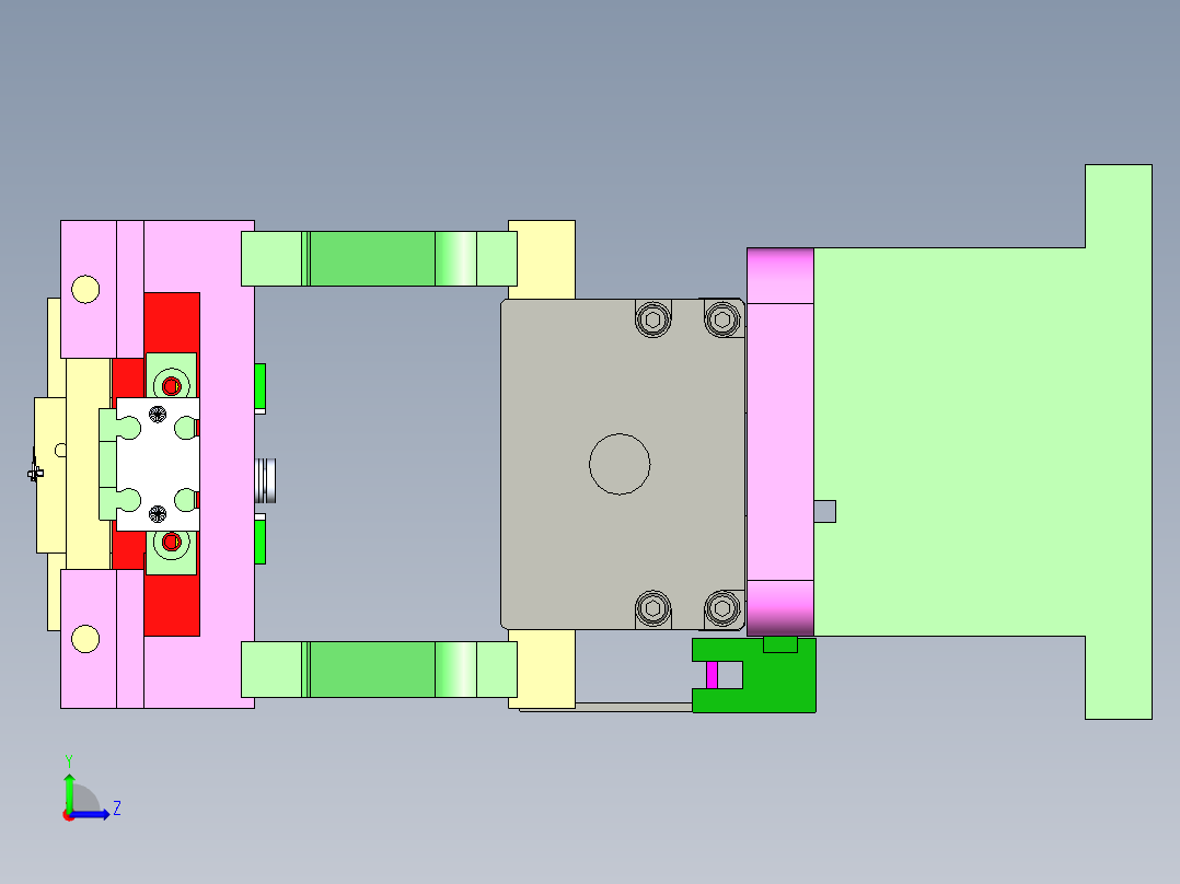 移位调间距模组左视图