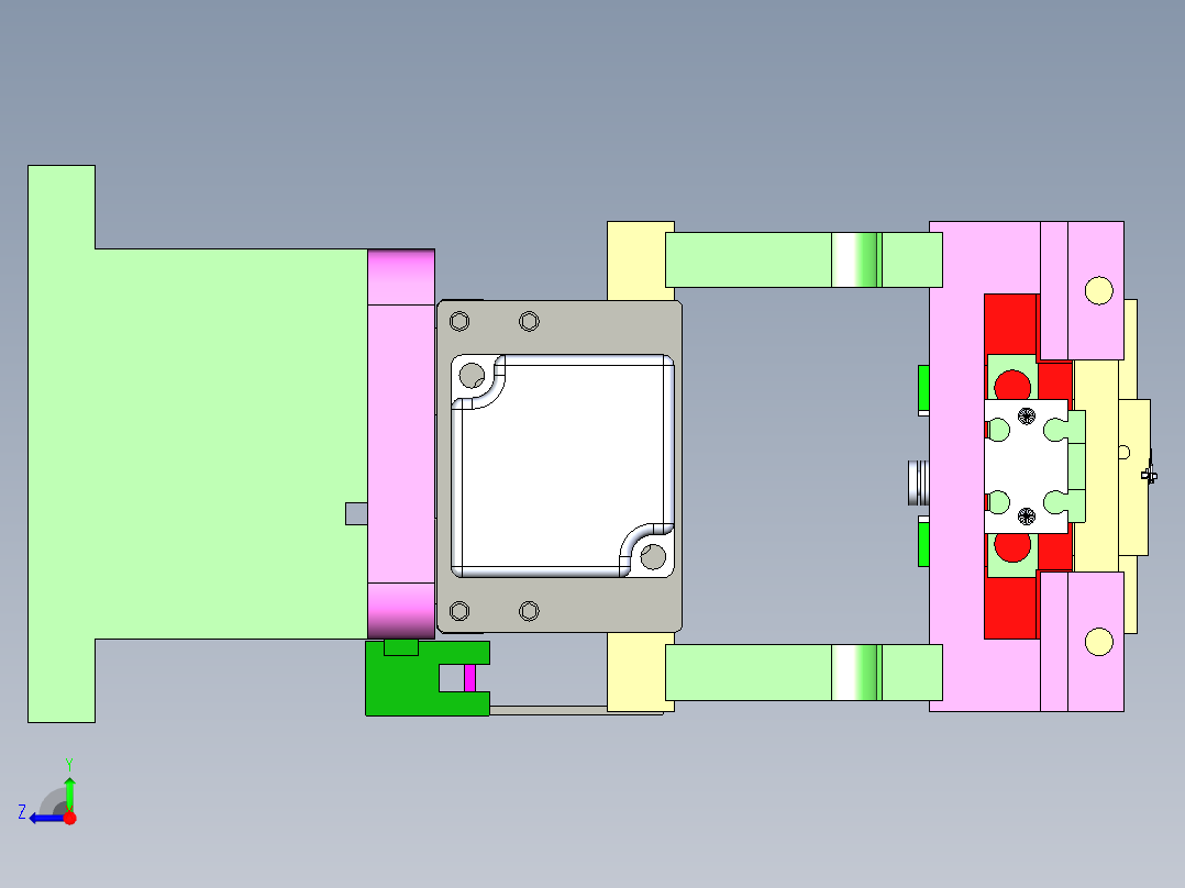 移位调间距模组右视图