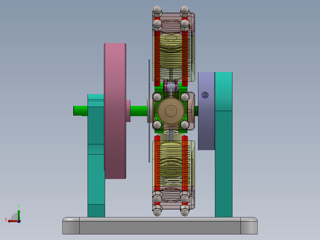 六缸星形发动机后视图