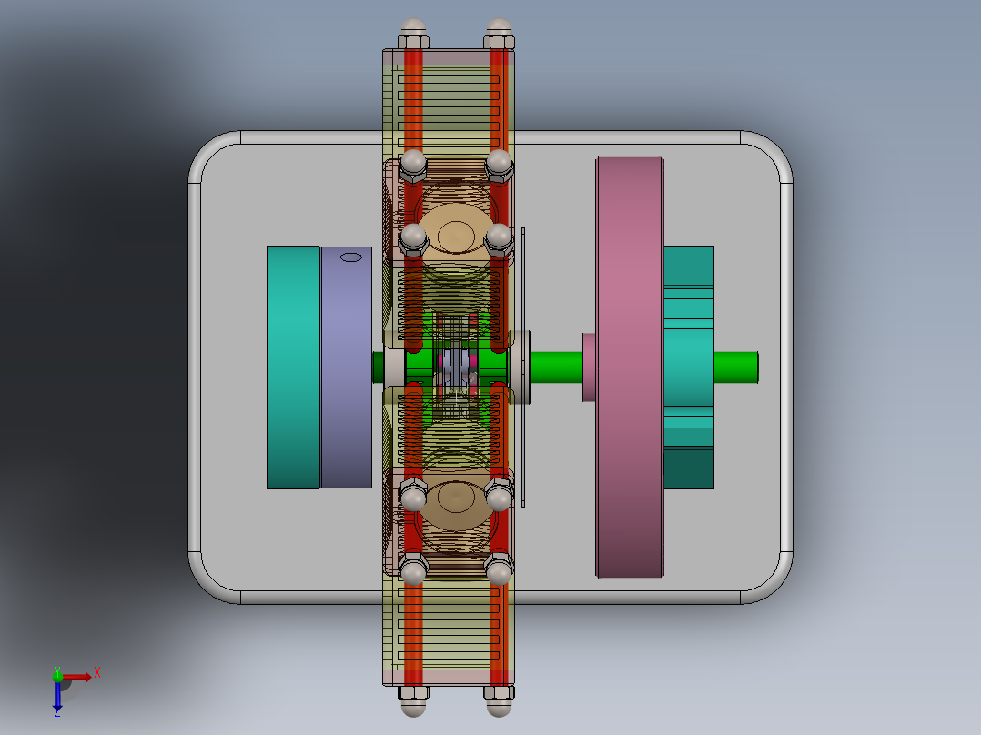 六缸星形发动机俯视图