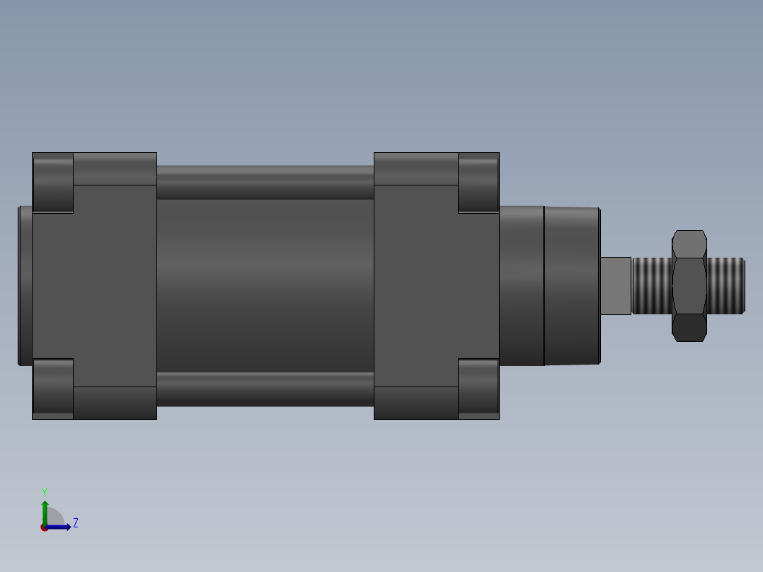 FESTO 2.2 1-2 和 3 英寸 DNGL 气动缸左视图