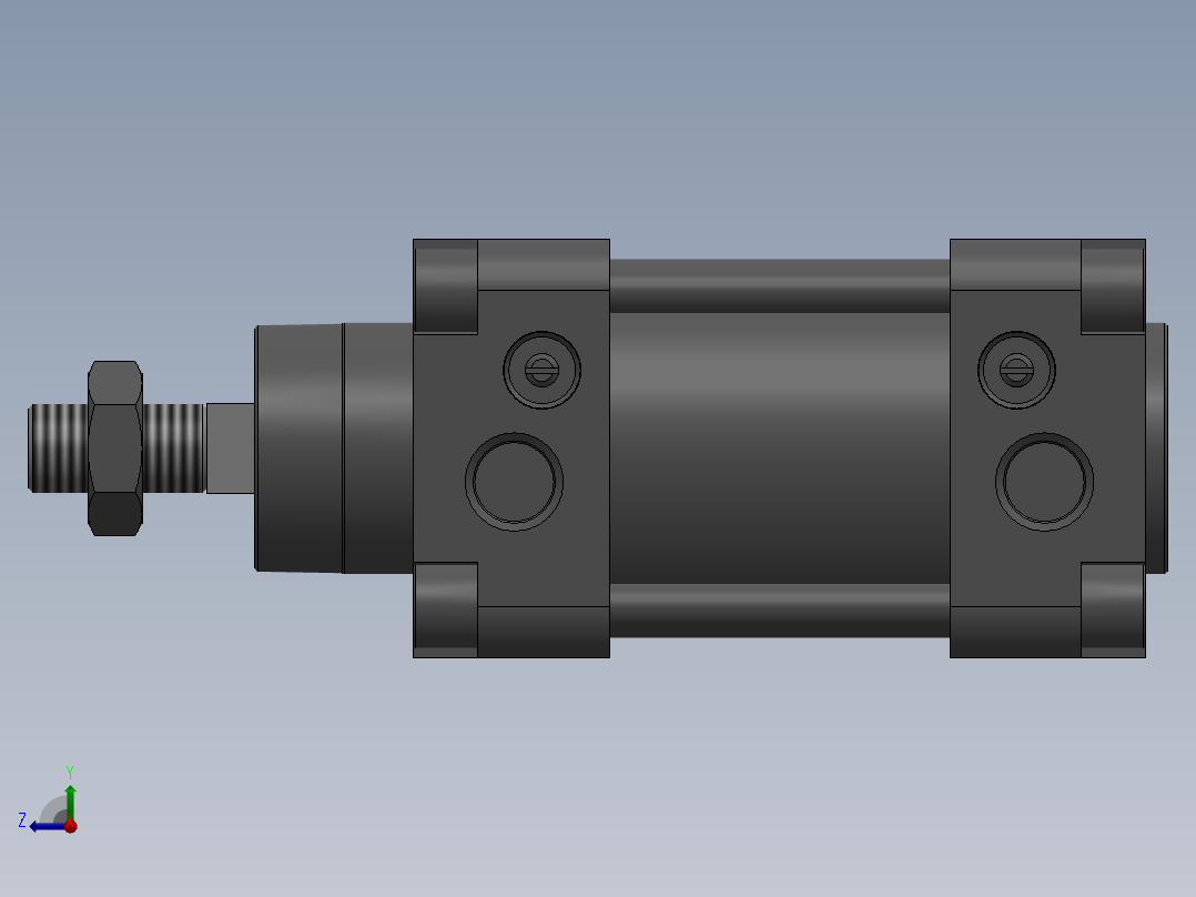 FESTO 2.2 1-2 和 3 英寸 DNGL 气动缸右视图