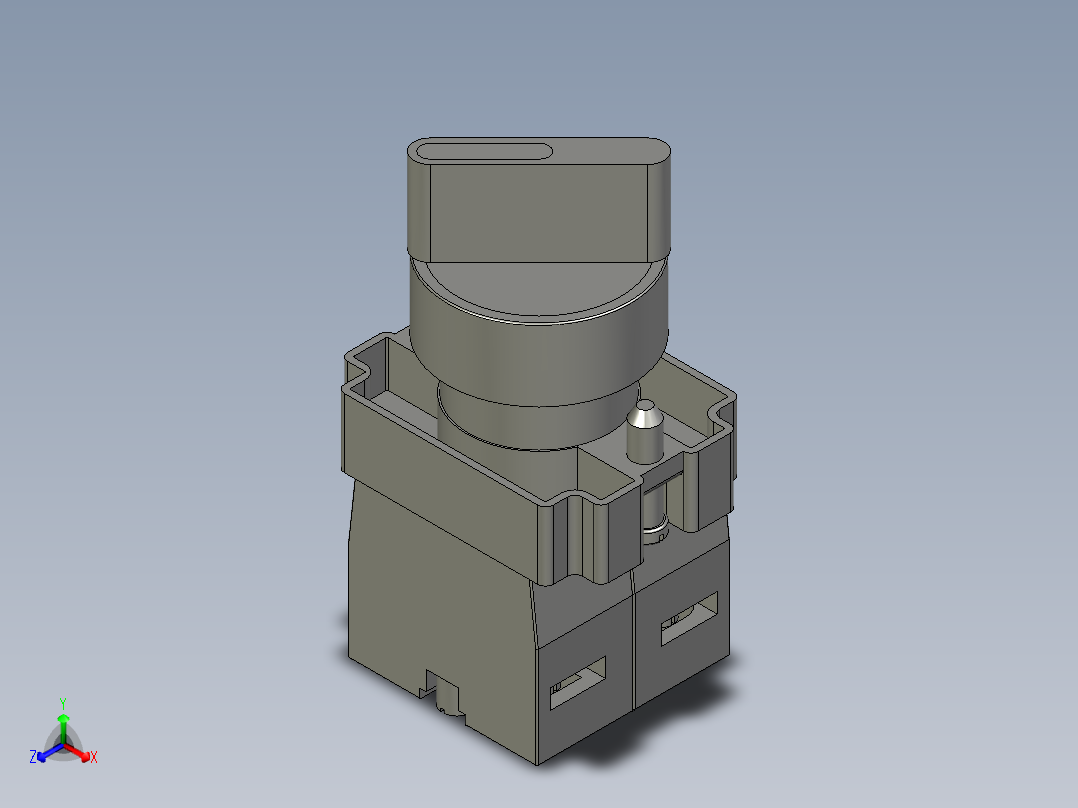 2位转换开关按钮正等轴测图