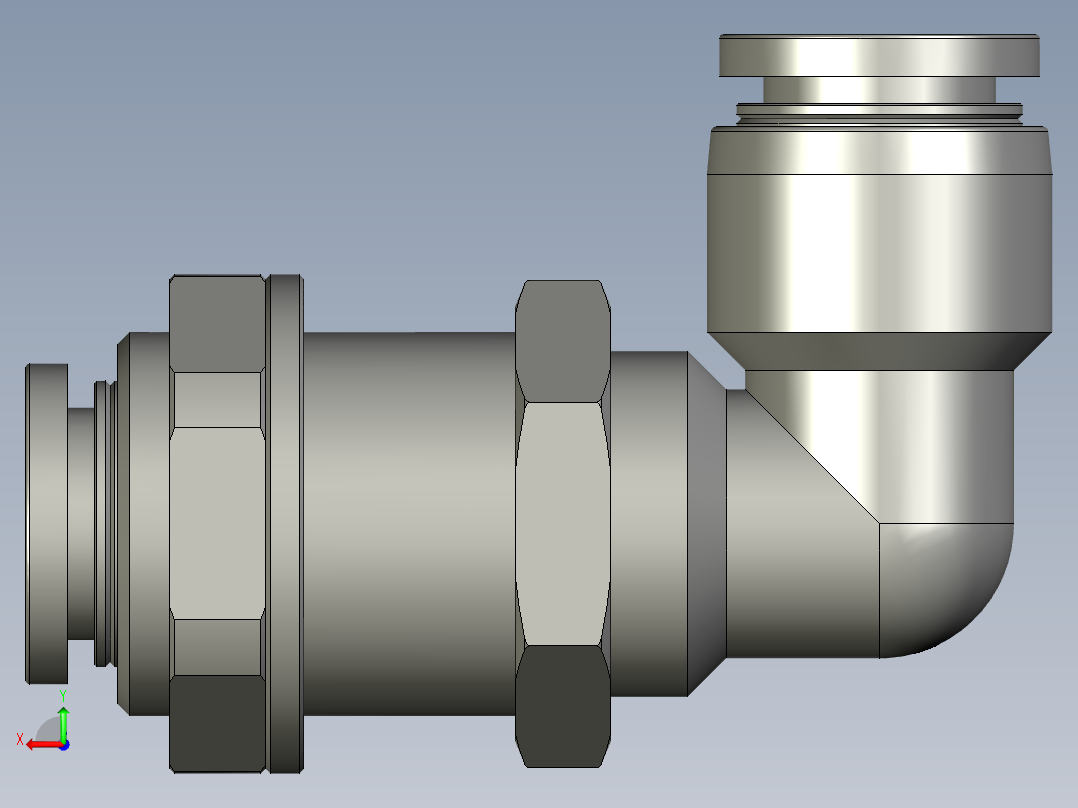 直角穿板接头PLM10后视图
