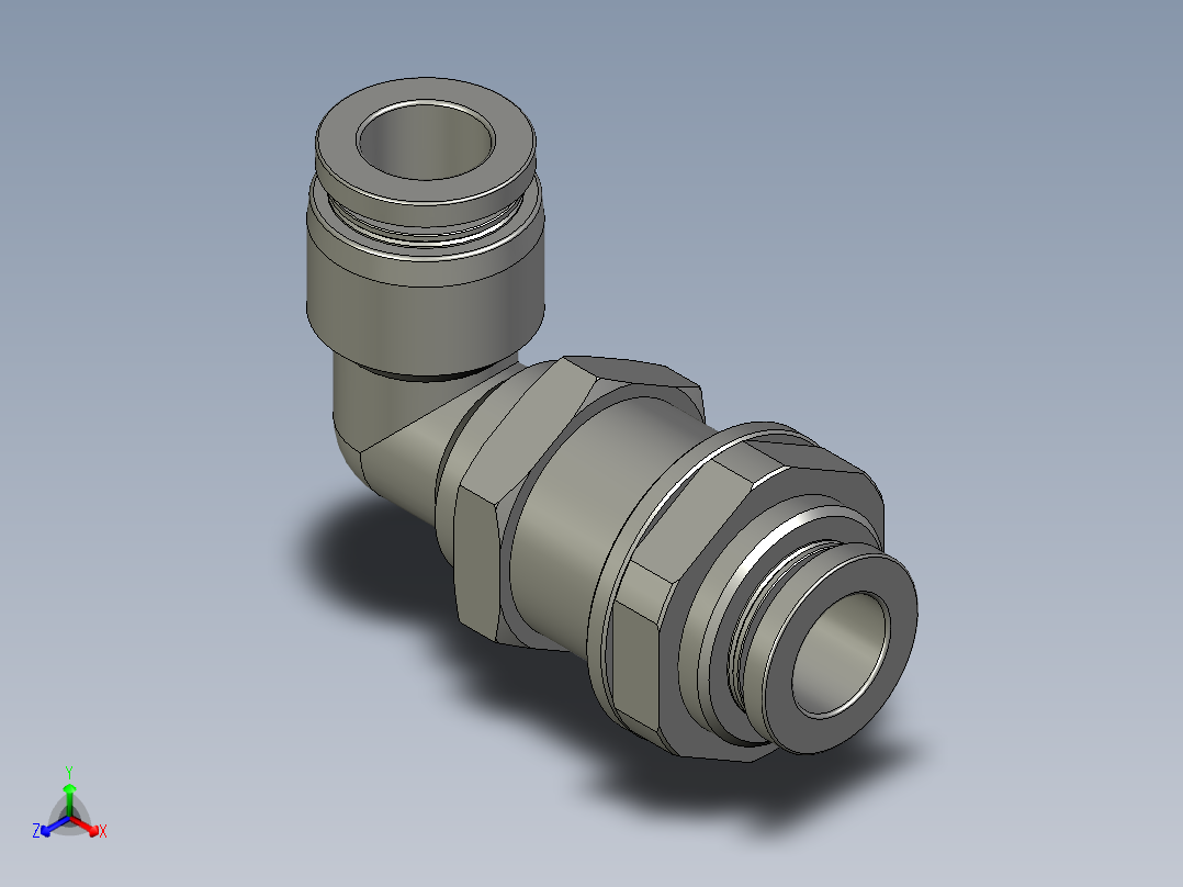 直角穿板接头PLM10正等轴测图