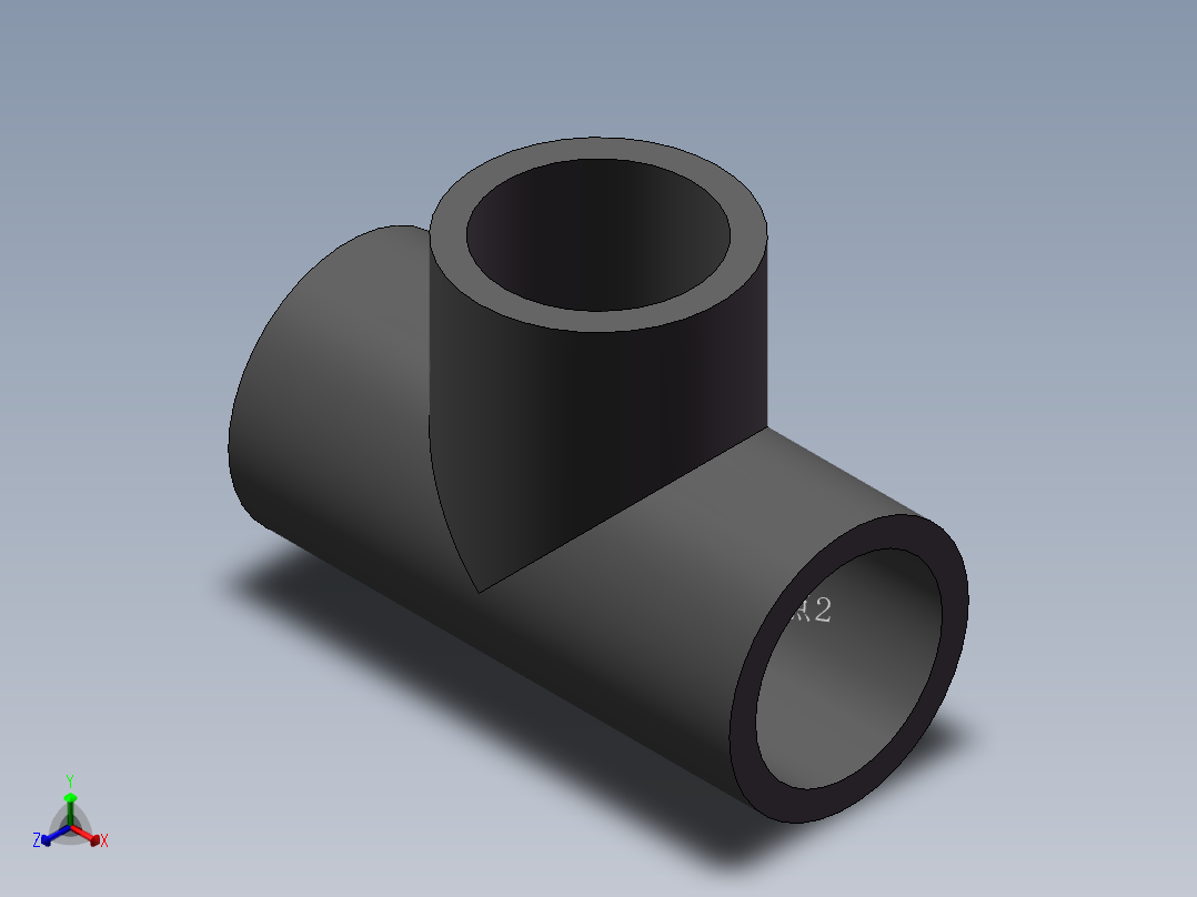 三通-UPVC DN15-DN400正等轴测图